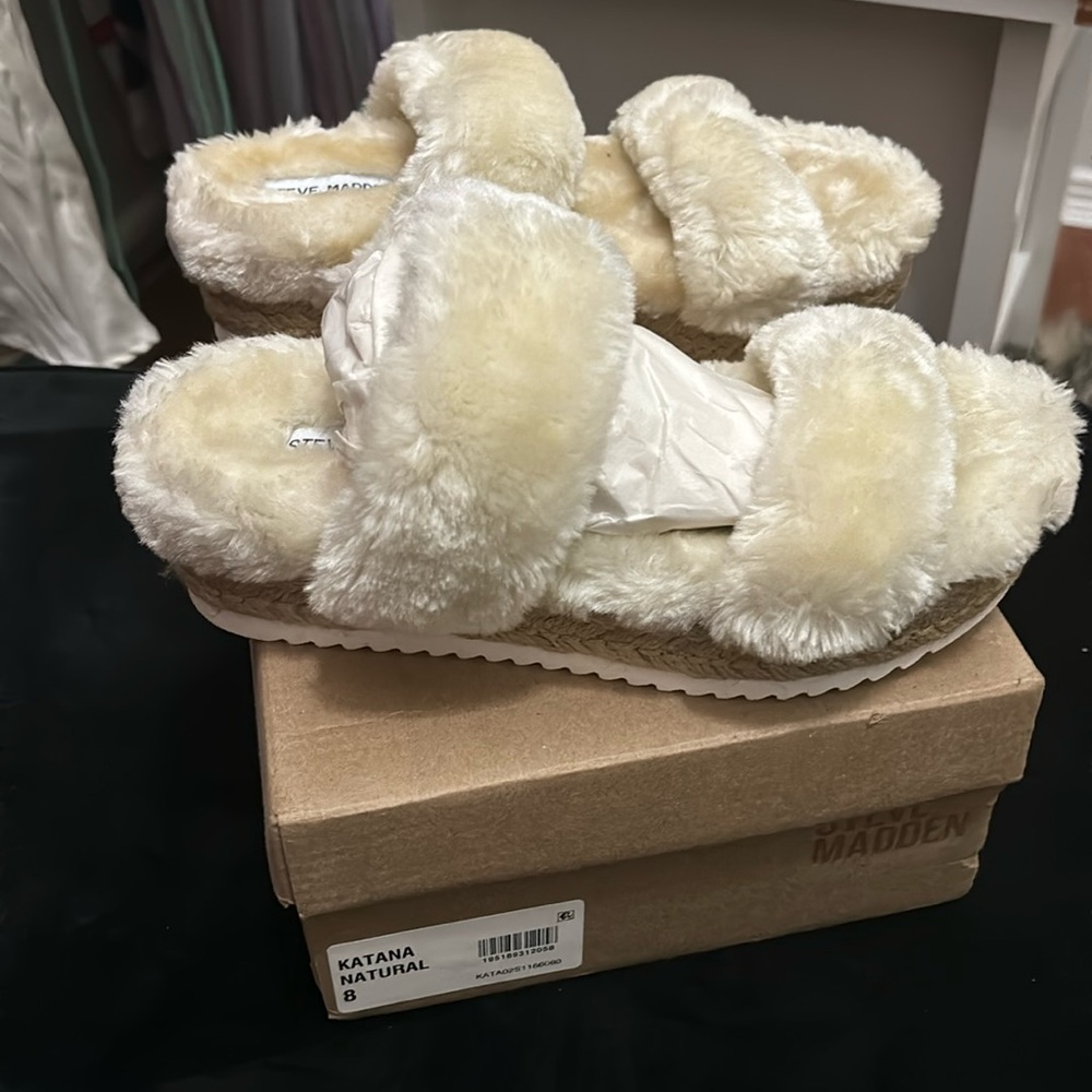 Steve Madden Fur Wedge Sandal